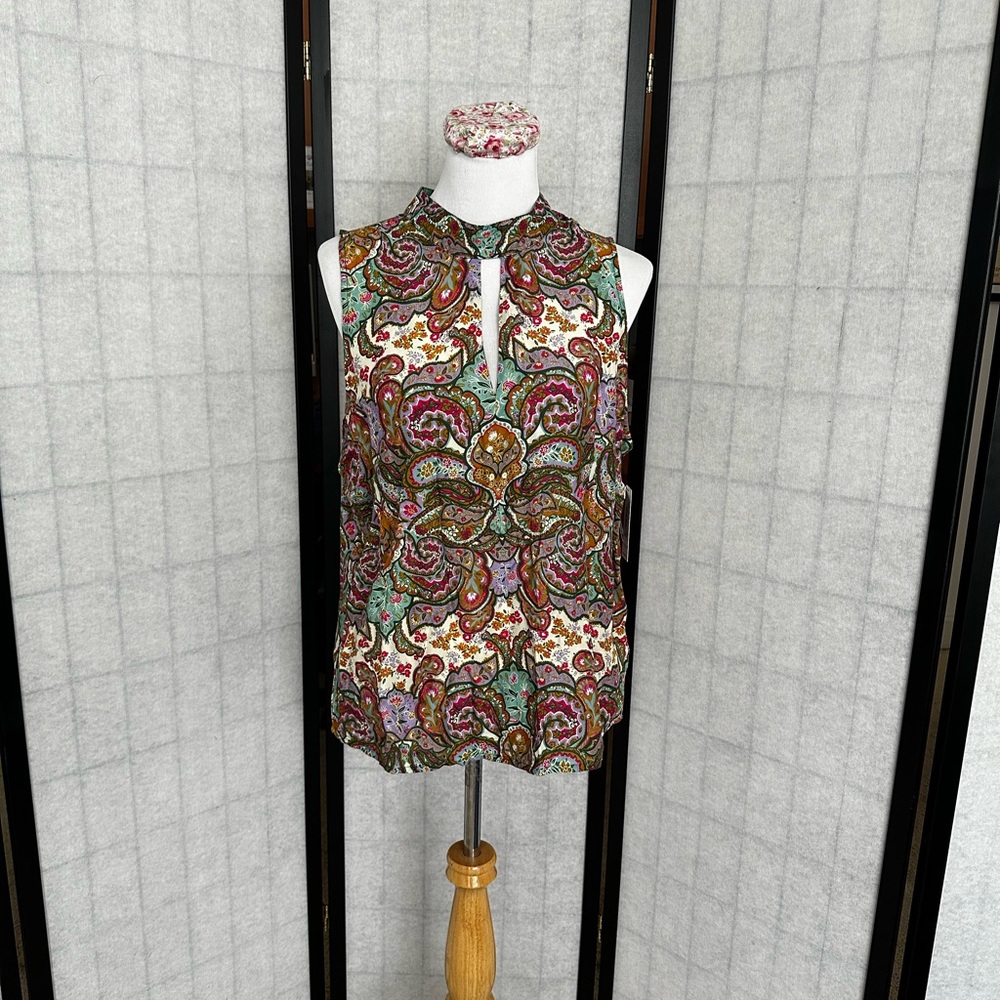 Liverpool Graphic Cut-Out Blouse